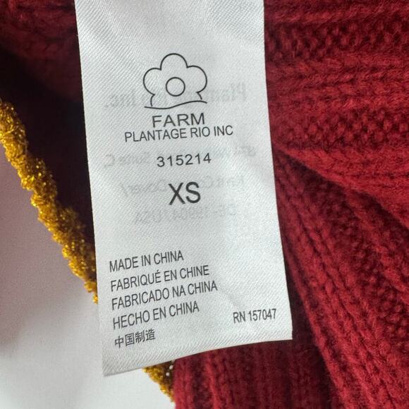 Farm Plantage Rio Stripes Sweater Knitted Mock Neck Oversized Size XS NWOT - Picture 11 of 12